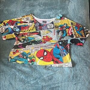 Marvel Comic Print Crop Top size M